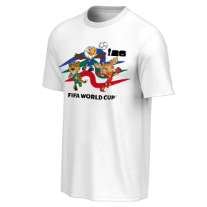 2026 WORLD CUP MASCOT CREW WHITE T-SHIRT - UNISEX